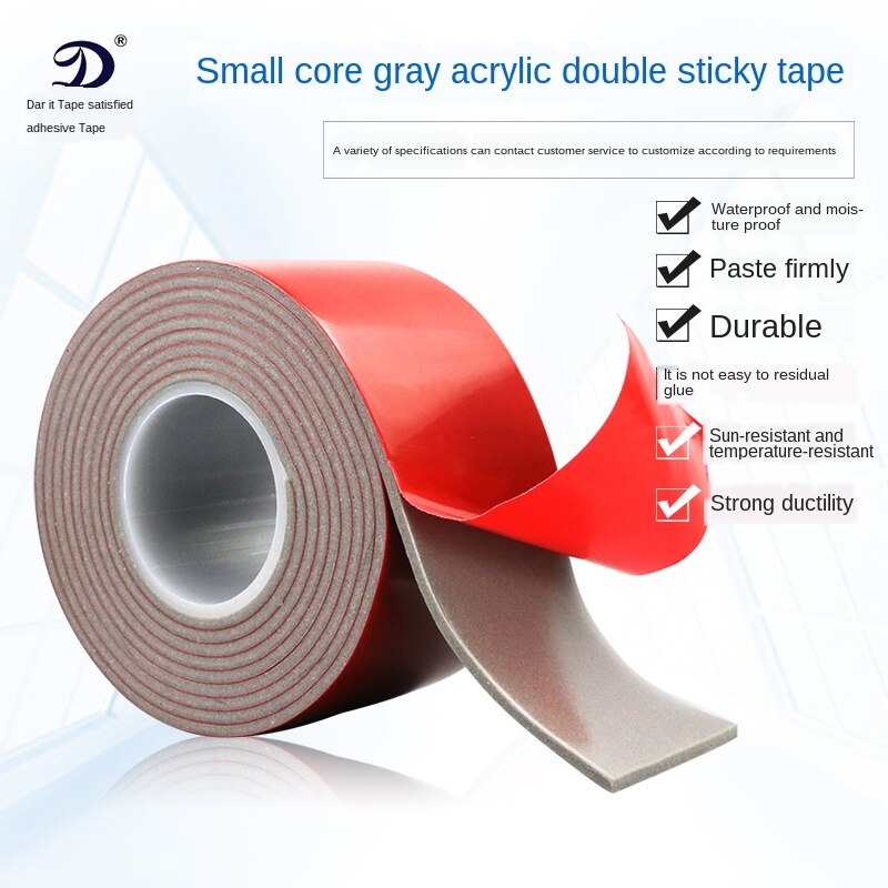 VHB Acrylic Double-sided Tape 3mm Gray Double-sided Adhesive Tape Seamless Waterproof Automobile Thickened Foam Double-sidedtape