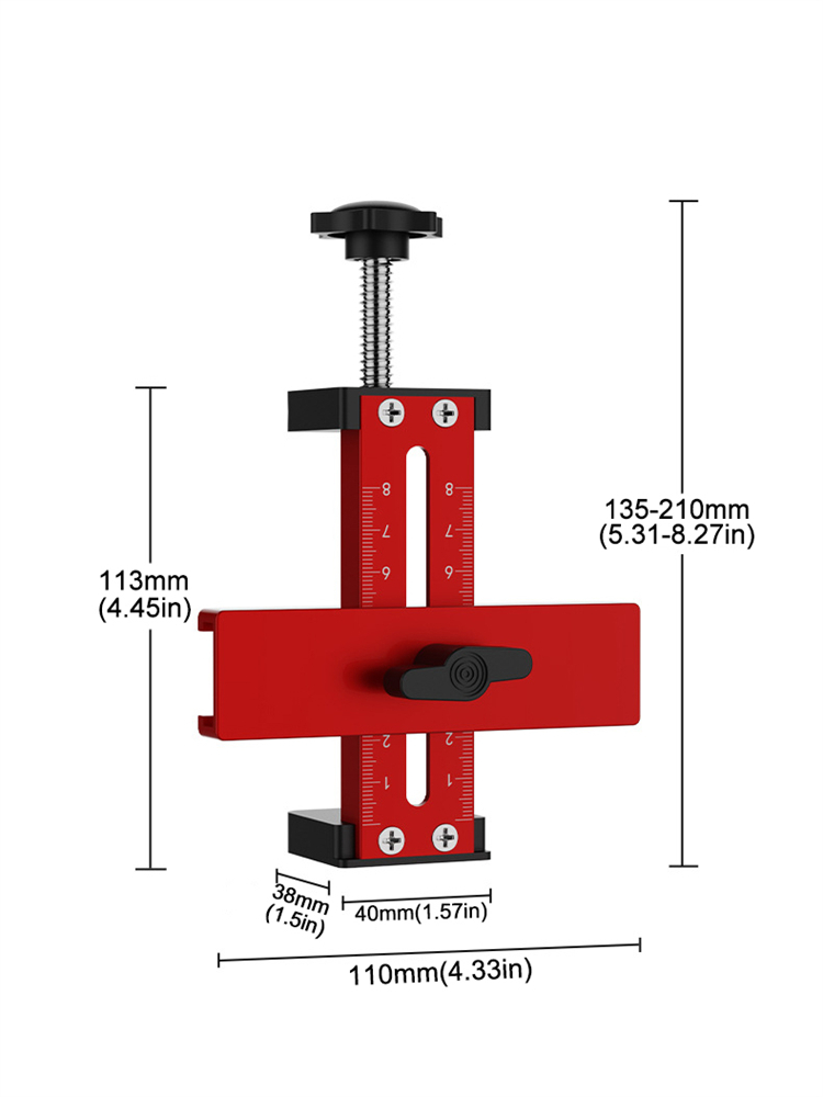 Houtbewerking Kastdeur Installatie Jig, Kast Kastdeur Snelle Positionering Tool, Aluminium Verstelbare Klembereik 0-75mm