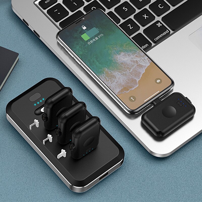 Mini chargeur de batterie externe magnétique Portable, pour iPhone 12 Xiaomi iPhone Samsung: black