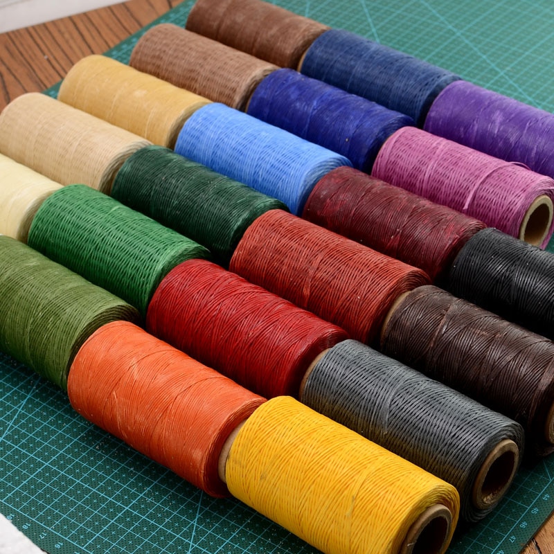 240M 150D Flat Sew Wax Line Handmade DIY For Leather 1MM Flat Waxed Sewing Nylon Thread Wax Nylon Thread Machine