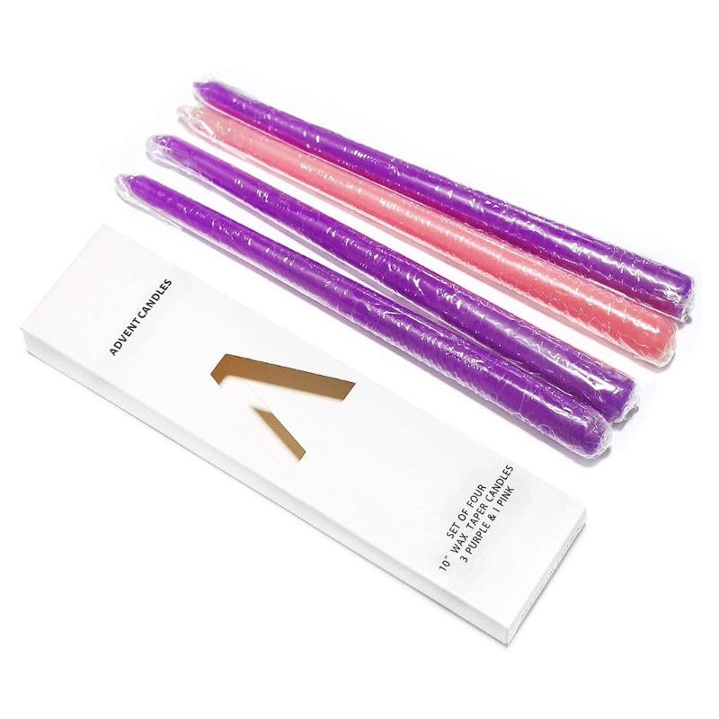 Tall Taper Candles 4 pcs Unscented Advent Taper Candle, Holidays, Church, Celebration, Party, Home Décor &amp; More: Default Title