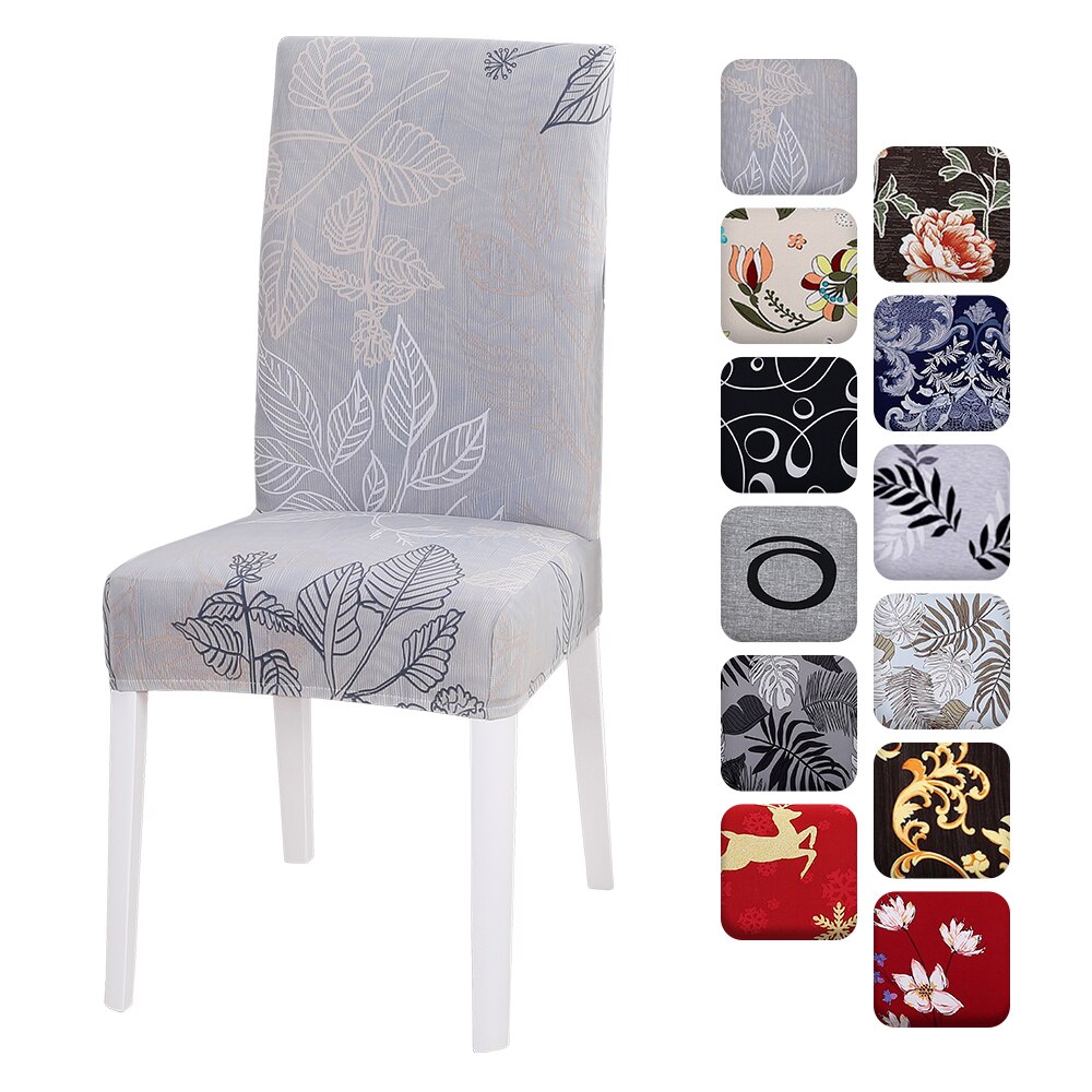 Elastische stoelhoes van spandex, woonkamer, eetkamerstoel, stretch, moderne bloemenprint, keuken, restaurant, hotel, hoes
