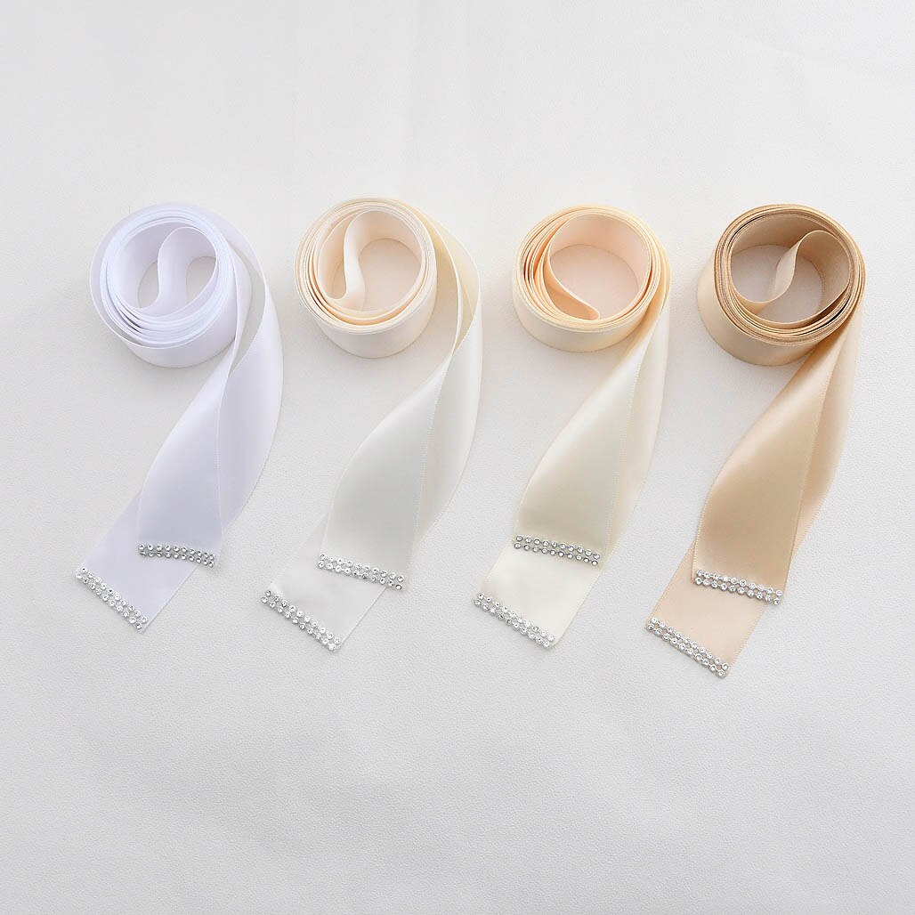 4CM Wedding Belts Accessories Girl Party Prom Decoration With Satin Ribbons and Thin Ribbon 4CM Width 100%