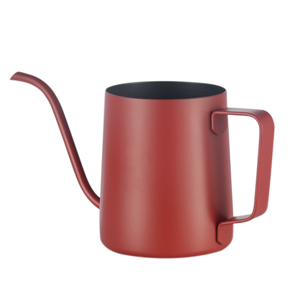 Rvs Lange Uitloop Drip Waterkoker Smalle Zwanenhals Hand Giet Over Koffie Pot NIN668: red   350ml