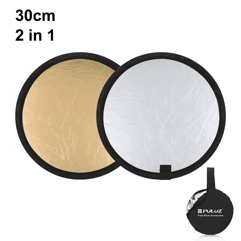 Puluz 30cm 2 in 1 silber/goldene faltbare fotostudio-reflektorplatte