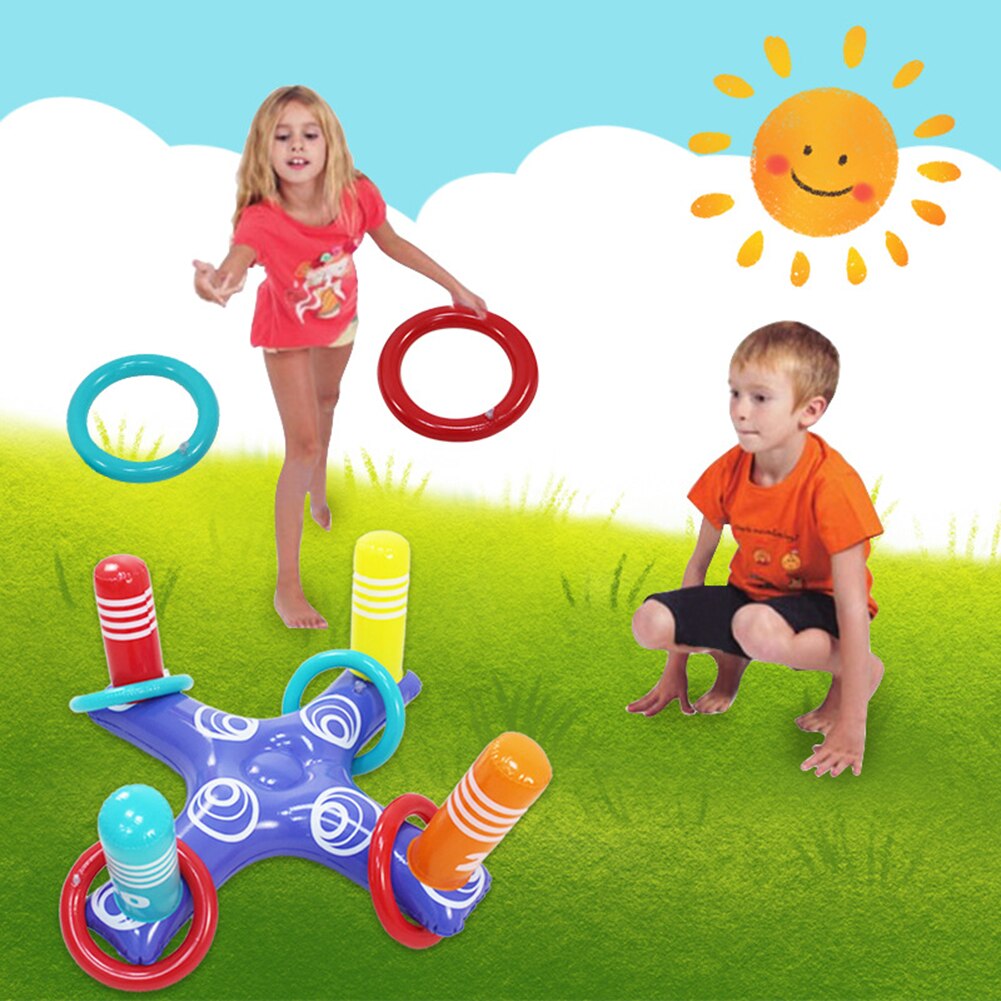 Pvc Opblaasbare Cross Ring Met 4 Cirkels Volwassenen Kinderen Zomer Strand Water Play Game Drijvende Outdoor Zwembad Ringen