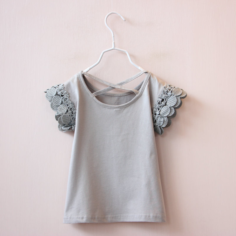 Princesse dentelle bébé filles T Shirt demi manches mignon bébé t-shirts pour haut pour fille vêtements de vêtements d'été