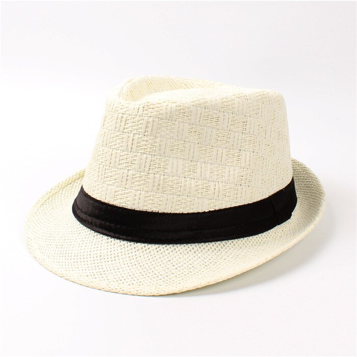 Kvinnor män sommar halm resor båtliv strand solhatt för gentleman lady seaside homburg sun fedora sunbonnet: Kräm
