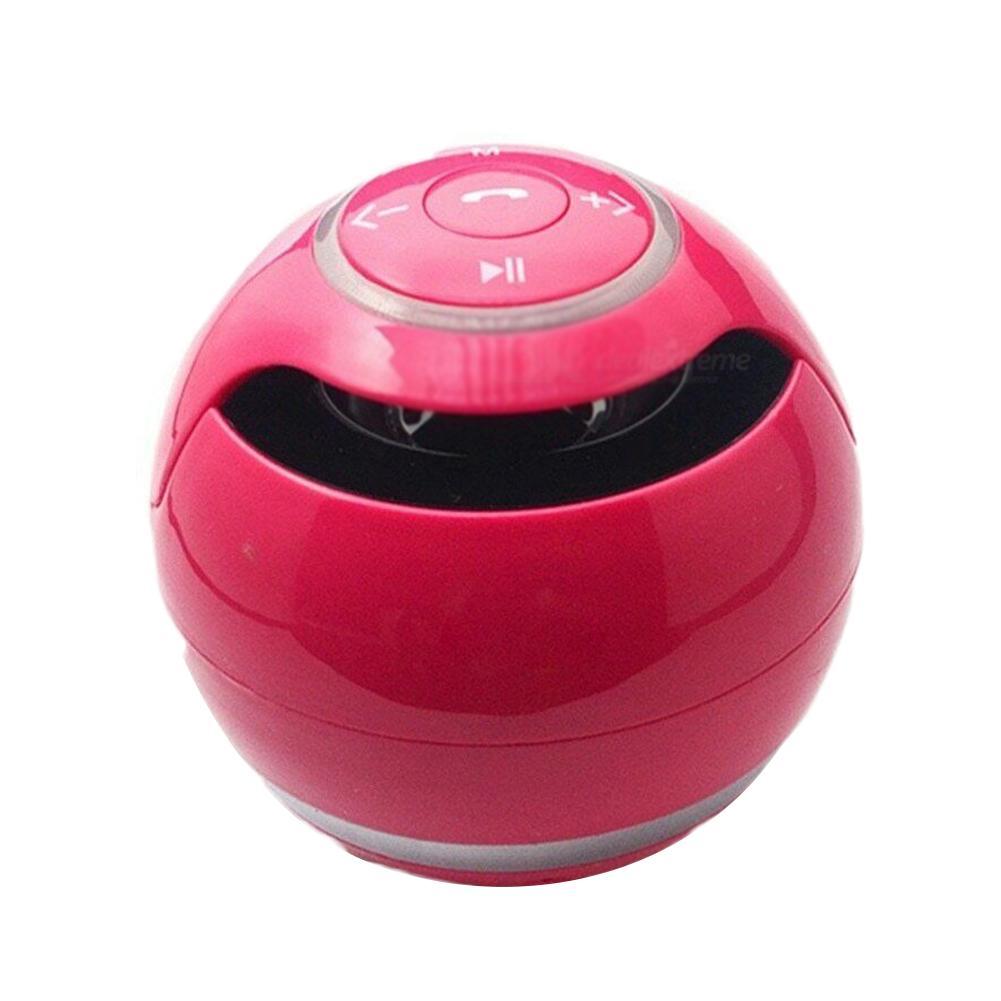 Portable Column Wireless Bluetooth Speaker Ball Mini FM Sound Handfree For Mobile Mic MP3 Globe Phone PC TF Radio Audio Box G3I1: Red