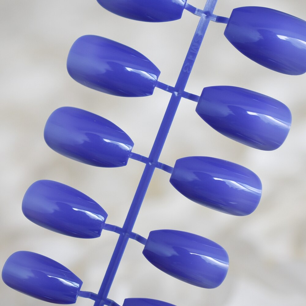 Blu ballerina Unghie Artistiche Punte False Falso Bara Unghie Forma Piatta Copertura Completa Artificiale manicure Della Decorazione di Usura di proprietà