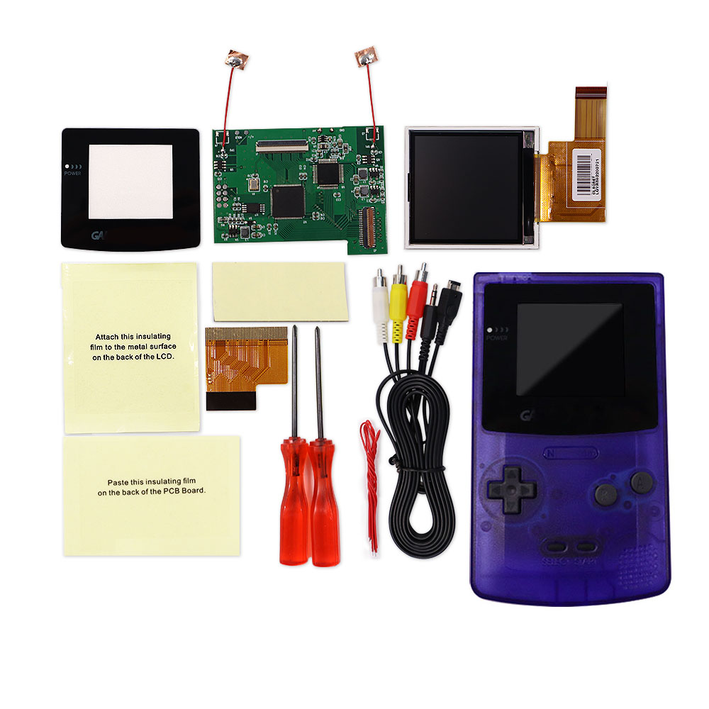 TV Version 2.2 inches GBC LCD High Brightness LCD Screen TV Out for Gameboy COLOR GBC - No Need Shell Cutting: Clear blue