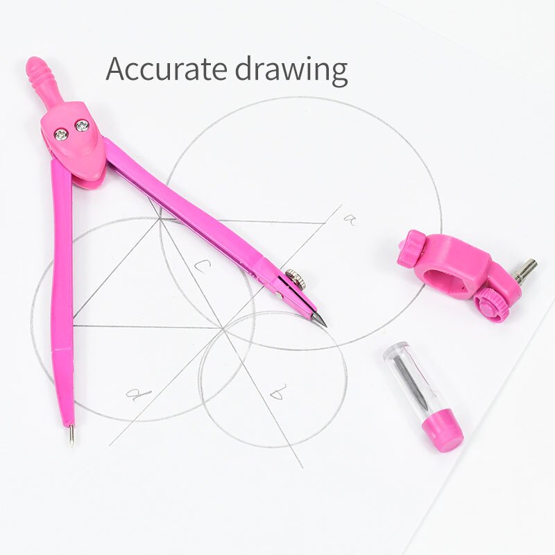 009 School Compass Cute Girl Stationery Student Drawing Compass Geometry Set Math Set Drafting Tools