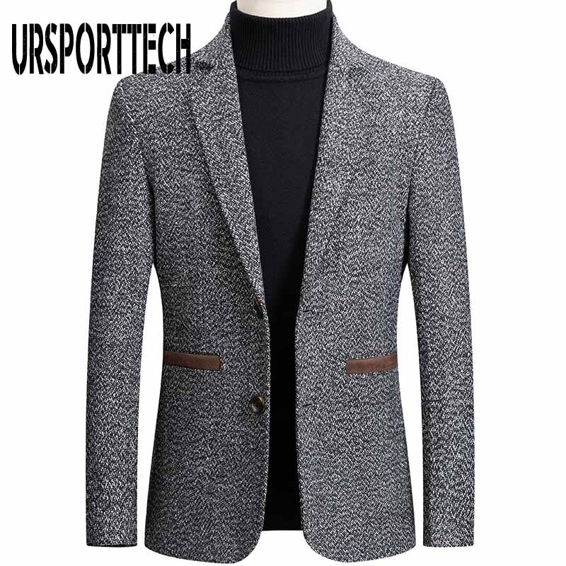 printemps automne hommes Plaid Blazer affaires décontracté hommes coupe ajustée costume veste grande taille décontracté hommes Blazer veste: Grey / XL