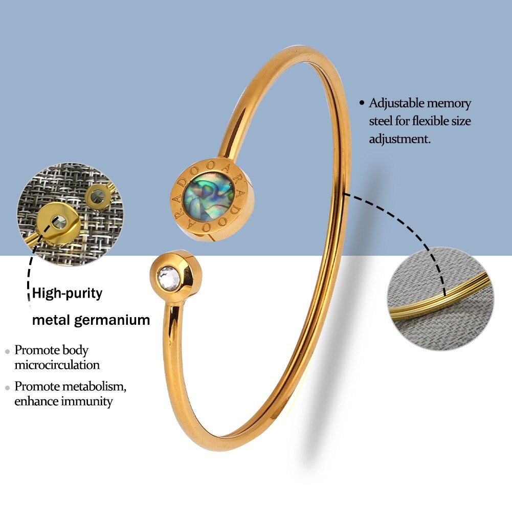 ARADOO-pulsera de radiación Metis, diosa de la sabiduría, concha de mar profundo, germanio de Metal, energía, belleza, pérdida de peso