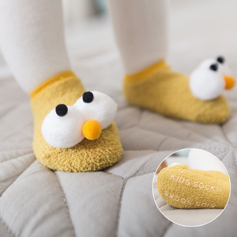 Cotton Baby Socks Baby Cartoon Floor Infant Socks Big Eye Kids Toddlers Spring Autumn Anti Slip Floor Sock 0-3Y