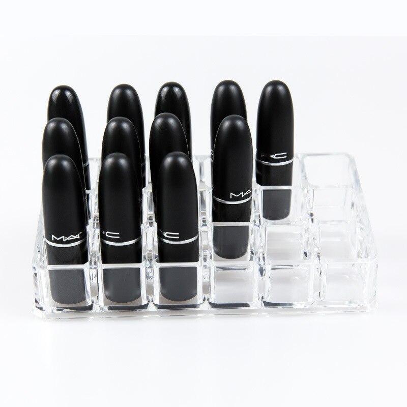 Læbestift holder makeup arrangør klar akryl kosmetisk makeup værktøj opbevaringsboks sag