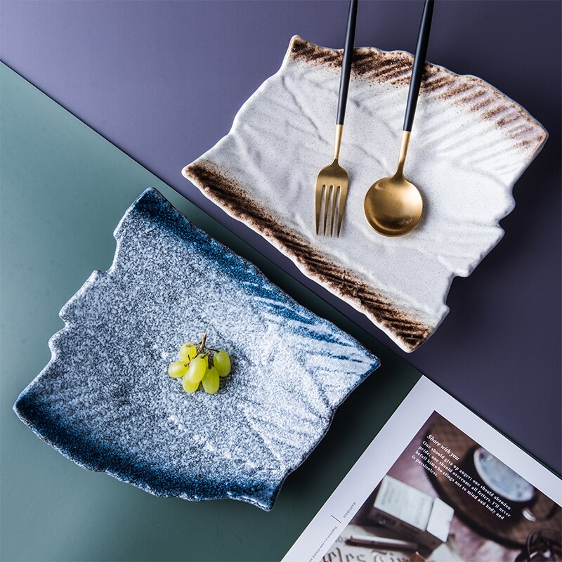 Kotiruokalautanen keraamiset astiat länsimaiset ruokalautaset epäsäännölliset kivitavarat ruokalautaset nuudelilautaset