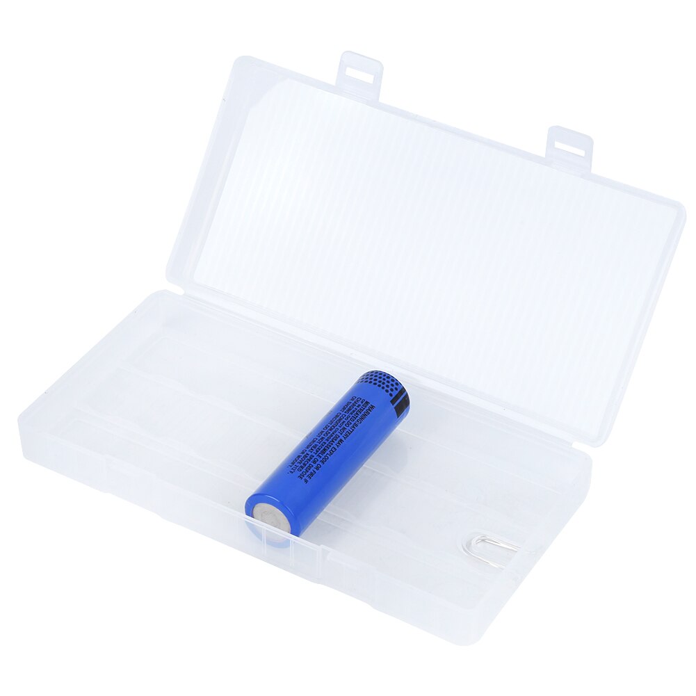 Bærbar gennemsigtig pp kasse opbevaringsboksbeholder med krog til 18650 batterier