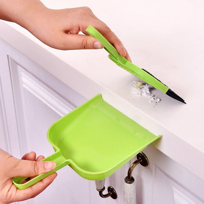 Mini Desktop Sweep Reinigingsborstel Kleine Bezem Dustpans Desktop Veegmachine Vuilnis Dust Cleaning Schop Voor Home School Office