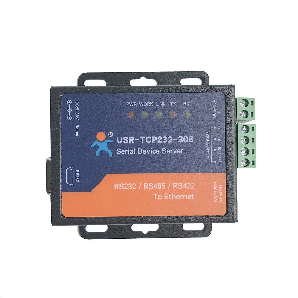 USR-TCP232-306 Serial to LAN Ethernet Modems Converters RS422/RS232/RS485 Serial to Ethernet Support DNS DHCP Buit-in Webpage