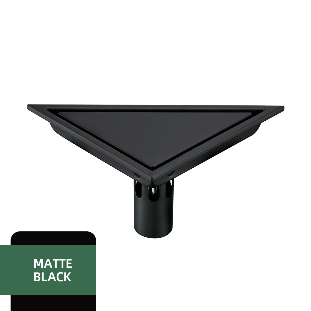 Golvavlopp i rostfritt stål, sifon, triangelformad lock, badrumsavlopp, ren sil, rostfri, luktfri, 304 tillbehör: Lila