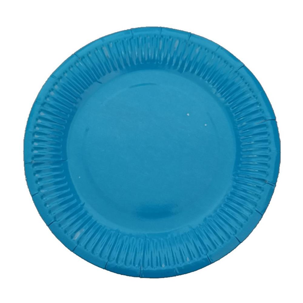 10Pcs Einweg Papier Platten Geburtstag Party Kreis Platte Obst Platte Kuchen Tablett Geschirr Geburtstag Partei Liefert: light blue