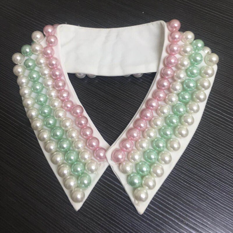 Grøn og pink græsk sorority choker statement halskæde håndlavet perle aftagelige kraver halskæde