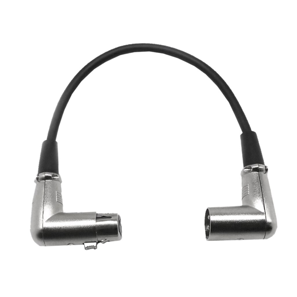 Xlr 3 Pin Stekker En Vrouwelijke Jack 90 Graden Schuine Microfoon Kabel-0.2