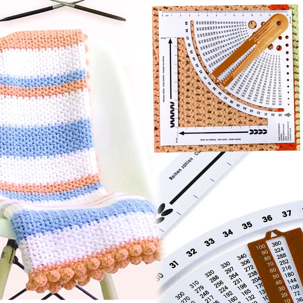 Knitting Gauge Converter - Knitting Stitch Calculator and Counting Frame Ruler For Knitting Works Crafts Sweater Knitting Tools