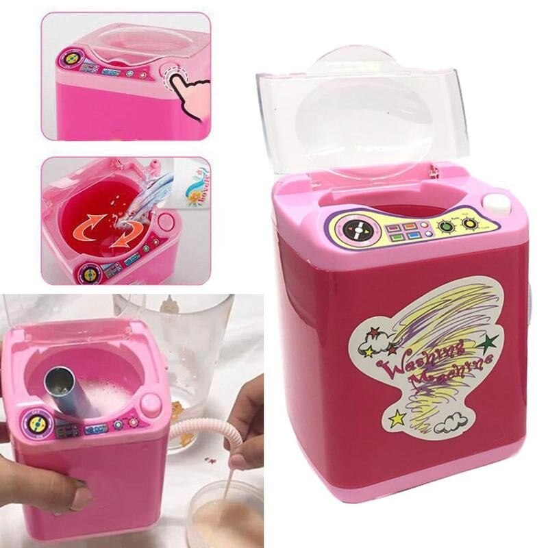 1 sztuk elektryczna pralka zabawka mechaniczna pralka elektryczna słodka zabawka pędzel kosmetyczny robić pudru ptyś podkładka uroda czyszczenie nowe narzędzie