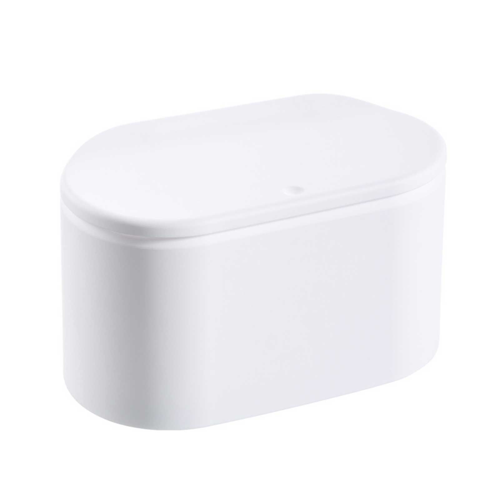 Mini Desktop Trash Can Durable Desktop Push Bucket Container Waste Bin Office Home Use: white