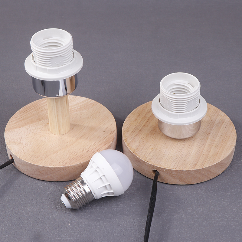 E27 circulaire solide support de Base en bois lampe tasse avec cordon interrupteur marche/arrêt pour lampe de Table brancher lampe support de lampe de chevet