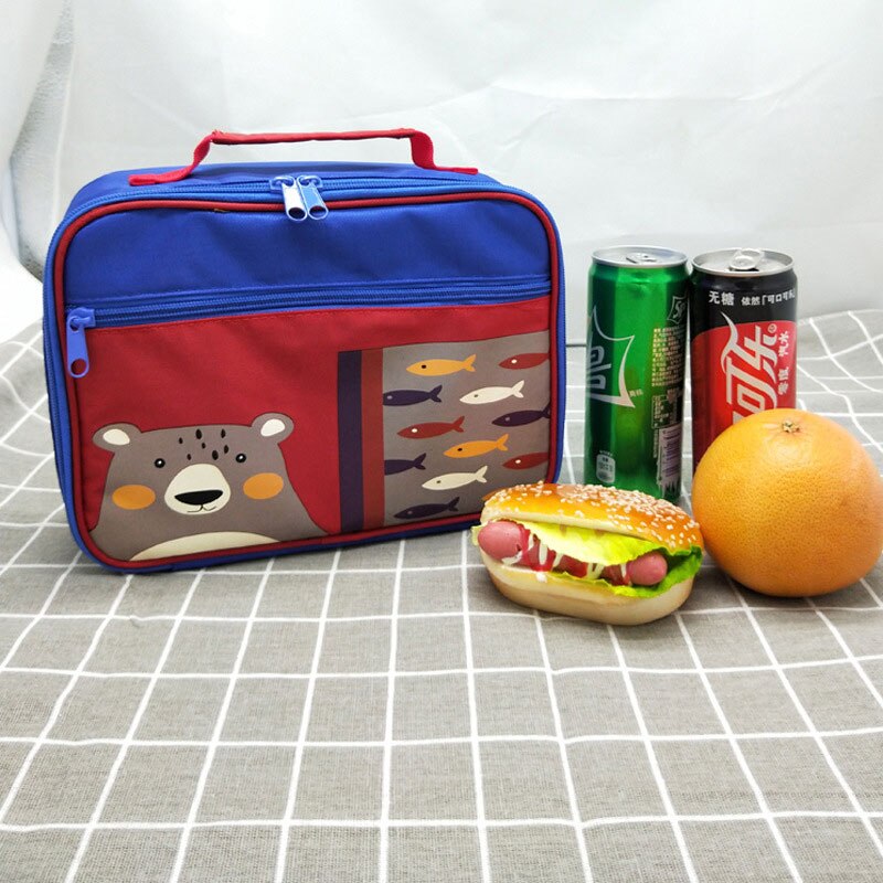 Draagbare Lunch Tas Voor Mannen Vrouwen Kids Cartoon Thermische Bento Cooler Carry Bakken Geïsoleerde Ontbijt Picknick Voedsel Box Case: bear