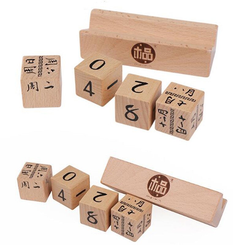 Beliebte Garten Ornamente Holz Holz Kalender Kalender Kleine Wohnkultur Eingerichtet Manuelle freundlicher der Zeit Kalender Spielzeug