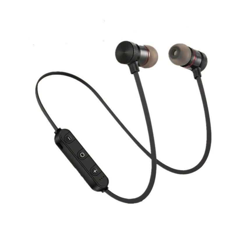 Draadloze Magnetische Bluetooth 4.2 Headset Sport Oordopjes Headset Met Microfoon Voor Iphone Samsung Huawei: E13000034-black