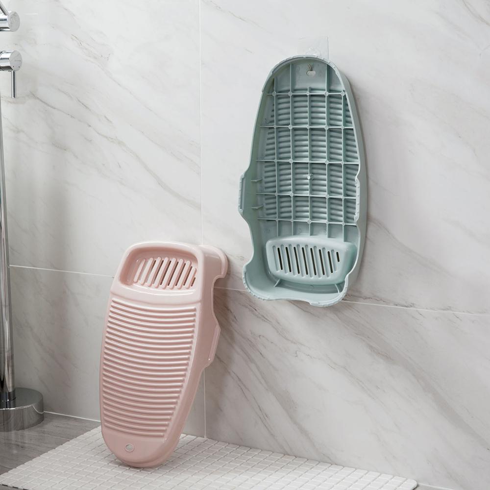 Clothes Washing Board Plastic Thicken Washboard with Soap Holder Box Bathroom Kid Clothes Cleaning Laundry Scrubbing