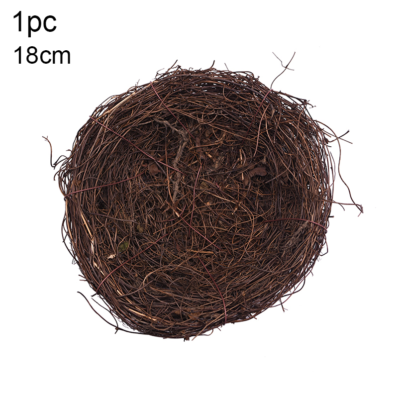 Nido de pájaro redondo de ratán de 8-25cm, decoración de Pascua, huevos de conejo, nido de vid Artificial para decoración del jardín del hogar, suministro para de Pascua feliz: Gris claro