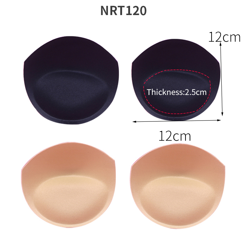 2 pares de almohadillas para sujetador de realce de inserción triangular/redonda, potenciador extraíble, almohadillas para sujetador para mujer, esponja de espuma suave, traje de baño, almohadillas para Bikini: Turquesa