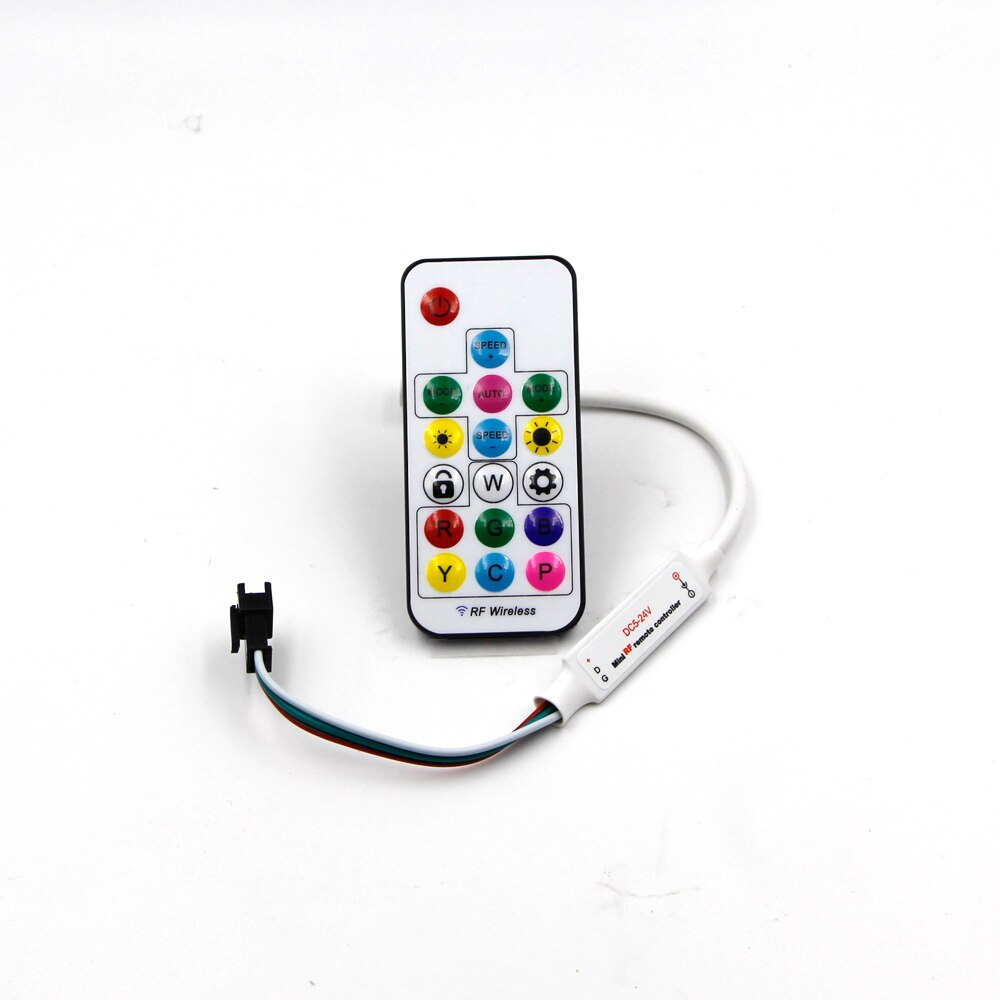 SP104E 17Key RGB Wireless Remote Mini RF LED Controller For WS2812 WS2811 Dream Color 5050 LED Light Strip light DC 5V 12 24V