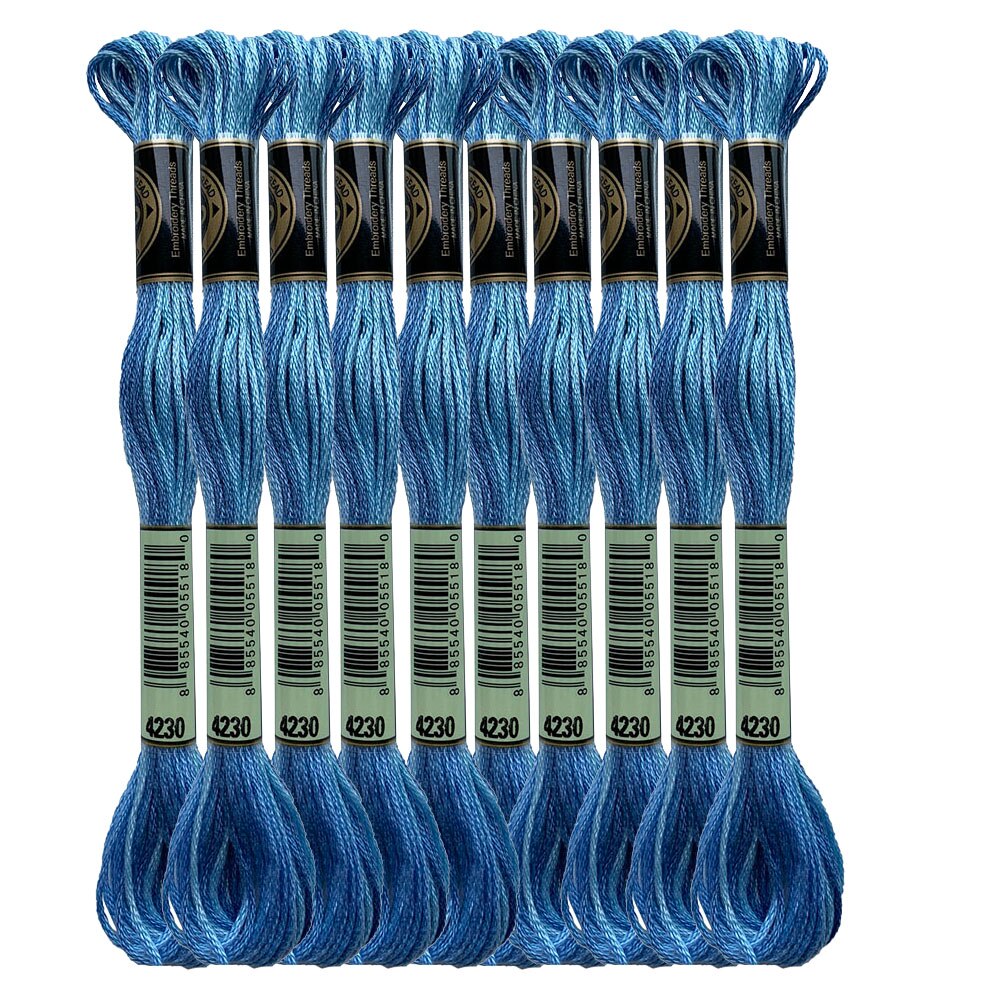 Color Variations Embroidery Floss Pack Variegated Cross Stitch Thread Bonfire Gold Arctic Sea Blue Rose Petals Purple, 8.7 Yard: Crystal Waterx10