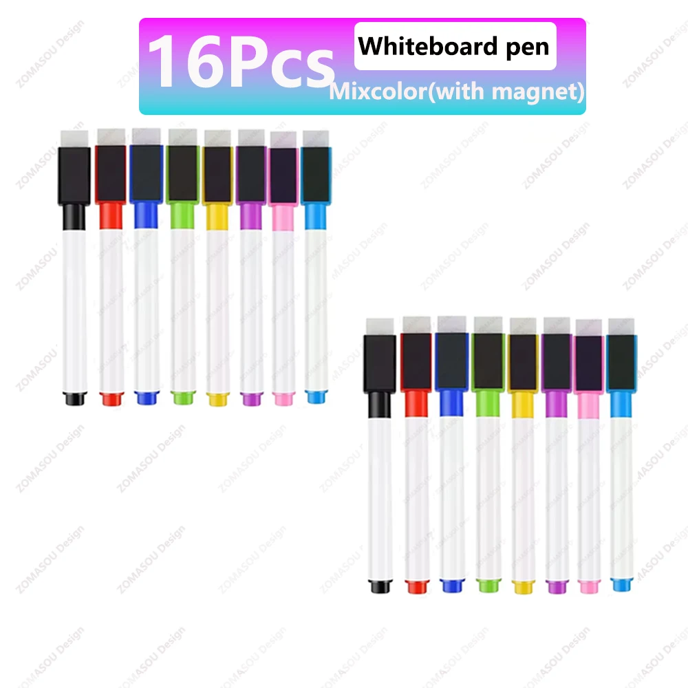 1-48Pcs Magnetic Erasable Whiteboard Pen Color Options Numbering Stationery Office Teaching Supplies for Blackboard Student Note: Dark Khaki