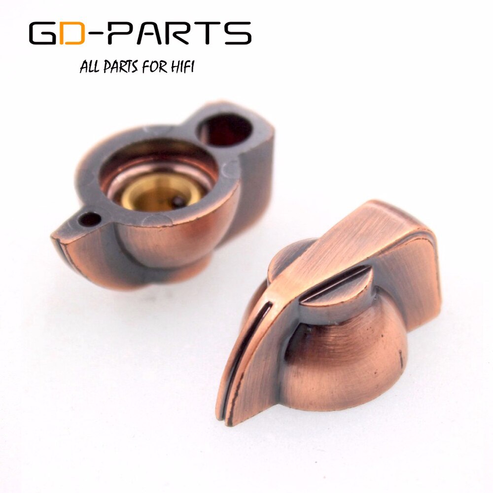 GD-PARTS Bronskleur Plastic Kip hoofd knoppen voor Gitaar BAS AMP Effect Pedaal Stomp box radio 1/4 "6.4mm messing as gat