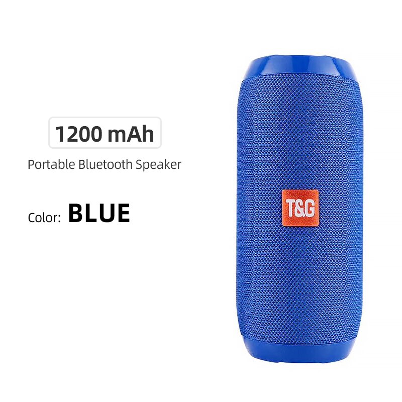 Kraftfuld bluetooth højttaler bas trådløs bærbar subwoofer bærbar udendørs vandtæt lydboks understøtter tf flashdrev stereo: Tg117 blå