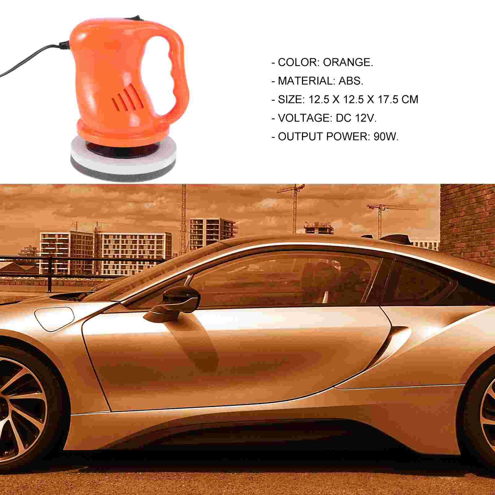 12V Car Polisher Waxer Kit Waxing Polishing Machine for Car Vehicle (Orange)