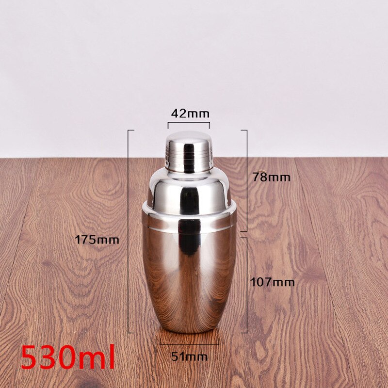 Rustfritt stål cocktail shaker vann øl flaske vinholder blandebatteri beholder barware drinkware fest hjemme bar tilbehør verktøy: 530ml