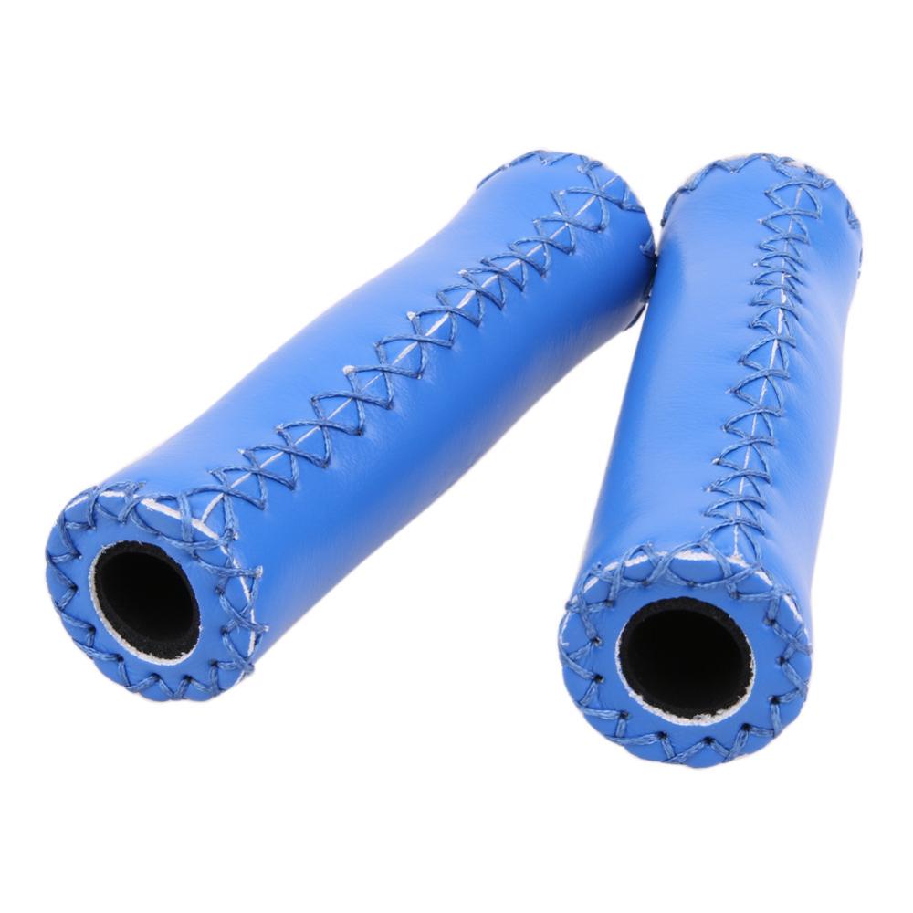 Fietsstuur handvatten lederen bekleding antislip sterke ondersteuning handvatten fietsen rijden mtb mountainbike fietsstuur handvatten