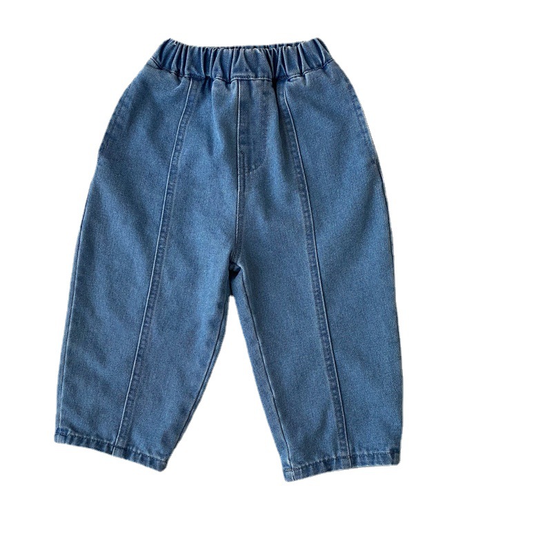 2022 Lente Zomer Kinderen Casual Broek Losse Kids Denim Broek Mode Jongens Jean Broek Baby Meisje Denim Harembroek kleding