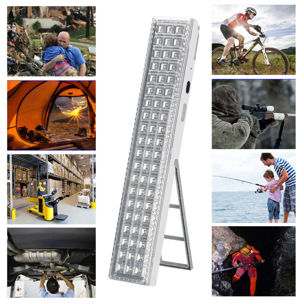 60 LED Lumière De Secours SMD Multifonction Rechargeable L'émergie Sécurité D'éclairage Pour La Maison Camp Extérieur