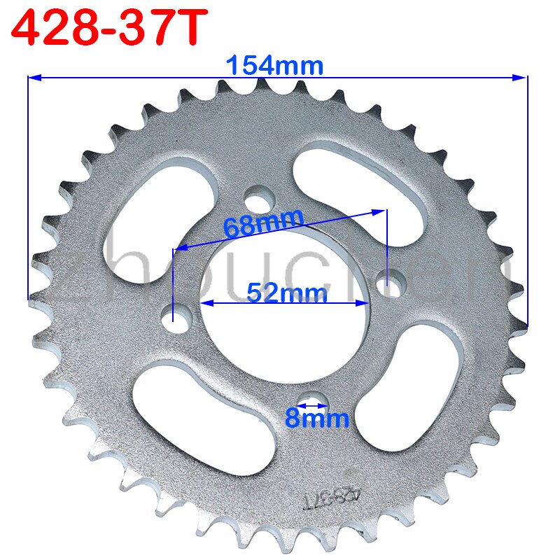 420/428 Chains 31T/37T/41T/48T 52mm rear Chain sprocket for Chinese ATV Quad Pit Dirt Bike Motorcycle Motor Moped