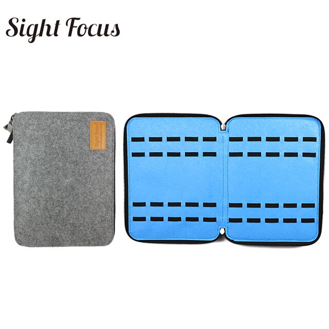 40 -fack filt ur organisatör låda klock förvaringsväska påse dubbel lager klock låda för apple watch armband band organizer hållare väska: Mellangrå blå
